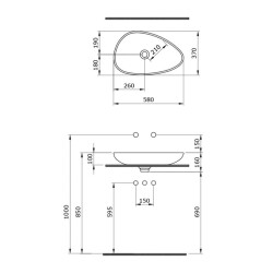 Bocchi Etna Çanak Lavabo 58 cm Parlak Gümüş 1114-401-0125 - 3