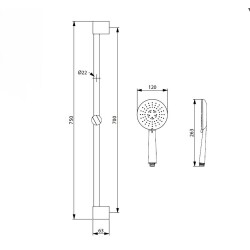 Bocchi Etna Sürgü Takımı Air² 3F, 120 R Yuvarlak El Duşlu 5650-0008 - 2