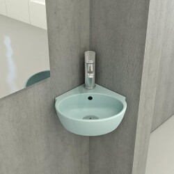Bocchi Taromina Arch Köşe Lavabo 30 cm Mat Buz Mavi 1392-029-0126 - 1
