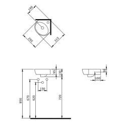 Bocchi Taromina Arch Köşe Lavabo 30 cm Mat Somon 1392-032-0126 - 2