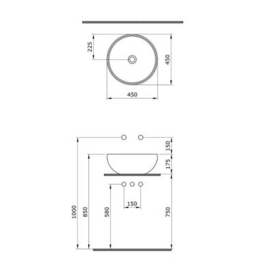 Bocchi Venezia Çanak Lavabo 45 cm Mat Beyaz 1119-002-0125 - 2