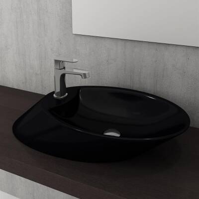 Bocchi Vessel Batarya Banklı Çanak Lavabo 72 cm Parlak Siyah 1021-005-0126 - 2