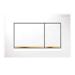 Geberit Sigma20 Kumanda Paneli, Çift Basmalı, Beyaz/Altın- 115.883.KK.1 - GEBERİT