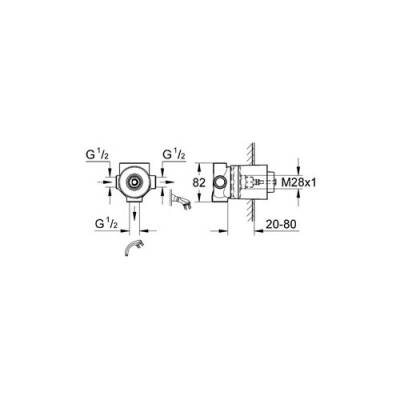 Grohe Üç Yollu Yön Değiştirici İçin İç Gövde - 29706000 - 2