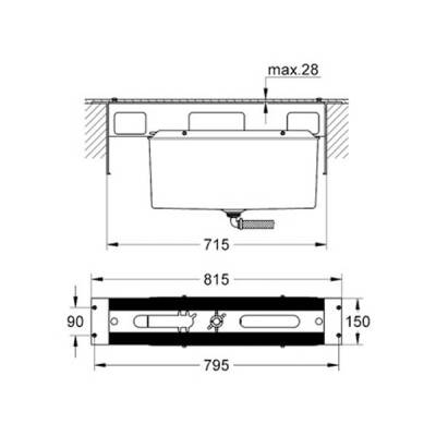Grohe 4/5 Delikli Küvet Bataryası İçin Montaj Plakası - 29037000 - 2