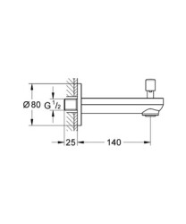 Grohe Bau Yöndeğiştiricili Çıkış Ucu Krom - 13257R00 - 2