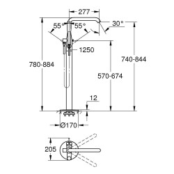 Grohe Essence Yerden Küvet Bataryası - 23491AL1 - 2