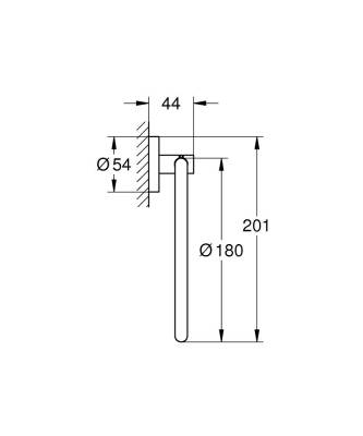 Grohe Essentials Halka Havluluk Mat Siyah - 1024612430 - 2