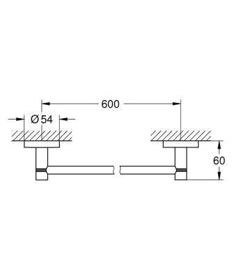 Grohe Essentials Havluluk 60 cm Mat Siyah - 1022512430 - 2