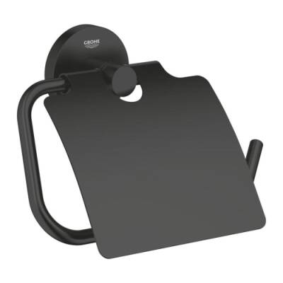 Grohe Essentials Tuvalet Kağıtlığı Kapaklı Mat Siyah - 1024652430 - 1