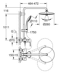 Grohe Euphoria System 260 Duvara Monte Duş Sistemi-27473001 - 2