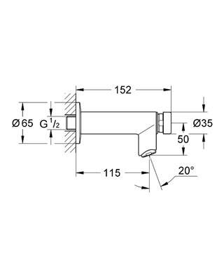 Grohe Euroeco Cosmopolitan T Zaman Ayarlı Tek Su Girişli Batarya - 36266000 - 2