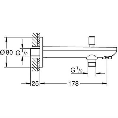 Grohe Baucontemporary Yön Değiştiricili Çıkış Ucu - 13390000 - 2