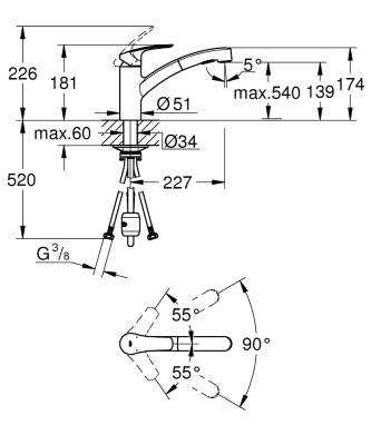 Grohe Eurosmart Tek Kumandalı Spiralli Eviye Bataryası - 303052431 - 3