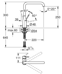 Grohe Essence Tek Kumandalı Eviye Bataryası - 30269GN0 - 2