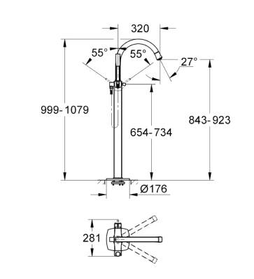 Grohe Grandera Yerden Küvet Bataryası - 23318LG0 - 2