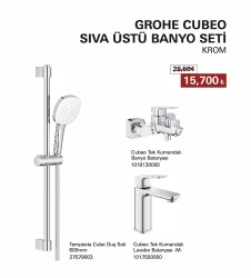 GROHE Grohe CubeoSıva Üstü Banyo Seti Krom - GROHE