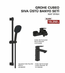 GROHE Grohe CubeoSıva Üstü Banyo Seti Mat Siyah - GROHE