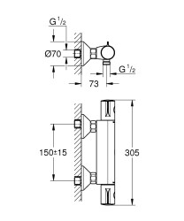 Grohe Grohtherm 800 Termostatik Duş Bataryası - 1022022430 - 3