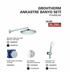 GROHE Grohtherm Ankastre Banyo Seti Kare - GROHE