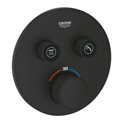 Grohe Grohtherm Smartcontrol Çift Yönlü Ankastre Termostatik Duş Bataryası Phantom Black - 29507KF0 - 1