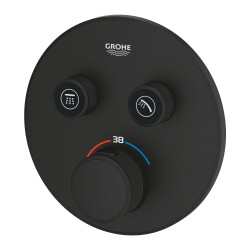 Grohe Grohtherm Smartcontrol Çift Yönlü Ankastre Termostatik Duş Bataryası Phantom Black - 29507KF0 - 2