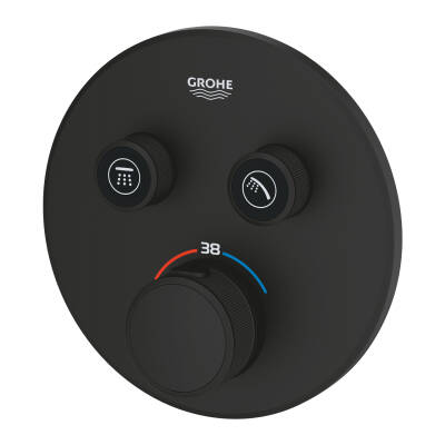 Grohe Grohtherm Smartcontrol Çift Yönlü Ankastre Termostatik Duş Bataryası Phantom Black - 29507KF0 - 2