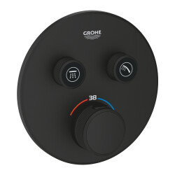 Grohe Grohtherm Smartcontrol Çift Yönlü Ankastre Termostatik Duş Bataryası Phantom Black - 29507KF0 - GROHE
