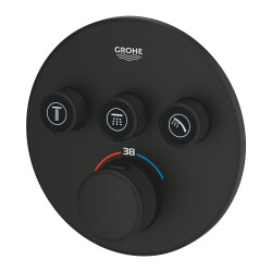 Grohe Grohtherm Smartcontrol Üç Yönlü Ankastre Termostatik Duş Bataryası Phantom Black - 29508KF0 - 2