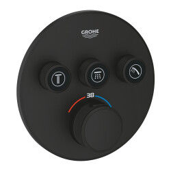 Grohe Grohtherm Smartcontrol Üç Yönlü Ankastre Termostatik Duş Bataryası Phantom Black - 29508KF0 - GROHE