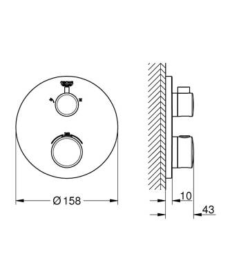 Grohe Grohtherm Termostatik Banyo/Duş Bataryası 2 Çıkışlı Divertörlü - 1022082430 - 3
