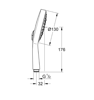 Grohe Power&Soul Cosmopolitan El Duşu 4 Akışlı 130mm Krom - 27664000 - 2