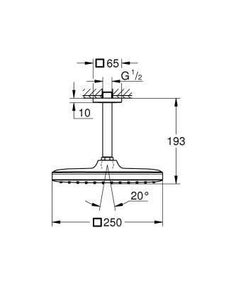 Grohe Tempesta 250 Cube Tepe Duşu Set 142 Mm, Tek Akışlı - 266882430 - 3