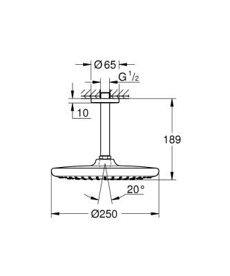 Grohe Tempesta 250 Tepe Duşu Set 142 Mm, Tek Akışlı - 266692430 - 3