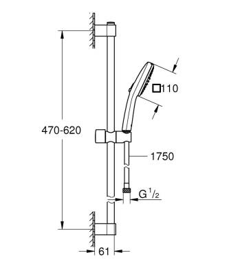 Grohe Tempesta Cube 110 Duş Seti 2 Akışlı Rain,Jet - 267482433 - 3